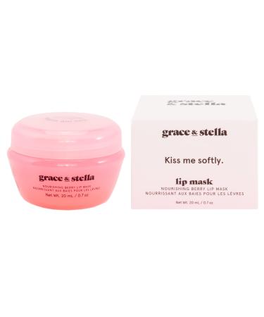 Kiss Me Softly Nourishing Berry Lip Mask - Lip Moisturizer For Very Dry Lips - Lip Mask Overnight & Lip Treatment & Lip Sleeping Mask - Vegan Cruelty-Free Lip Care Products by grace and stella