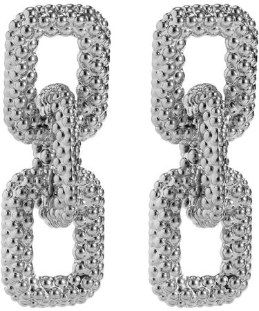BETHYNAS Retro Punk Geometric Dangle Earrings - Silver | Statement Chain Earrings for Women Girls - Buy Online on SooperMarket.com