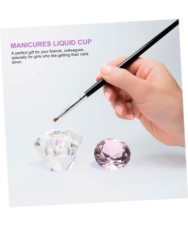 POPETPOP 1pc Nail Art Crystal Cup Glass Container with Lid Nail Powder Dish Nail Monomer Liquid Bowl Glass Nail Dish Transparent Nail Polish Crystal Nail Art Cup White Crystal Cup Bowl Care 5.5x5.5cm Pink - Buy Online on SooperMarket.com