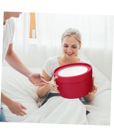 HOMSFOU Candy Jars Boxes round case mini round open the window chic biscuit box Christmas box Christmas container packing box gift box candy box christmas eve max sweets gift candy jar - Buy Online on SooperMarket.com
