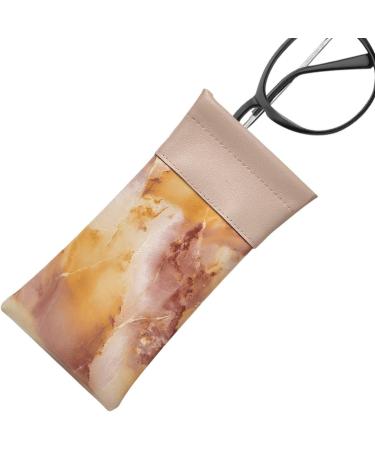 Facynde Water-Repellent Sunglasses Case - Marble PU Leather Squeeze Top Bag for Men & Women - Soft Stylish Pink Glasses Holder - Buy Online on SooperMarket.com