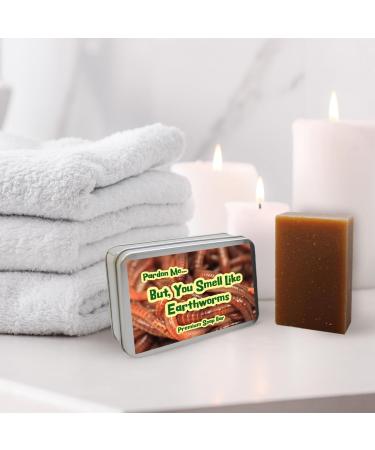 You Smell Like Earthworms Soap Bar - Gag Gift for Anglers & Outdoor Lovers | Unique Coffee Soap for Men & Women | Perfect Stocking Stuffer for Fishing Humor - Buy Online on SooperMarket.com