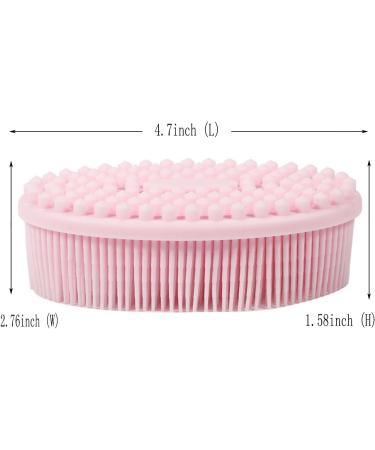 Multifunctional Silicone Body Scrubber Loofah - Soft, Skin-Friendly, Easy to Clean - Scalp Massage Tool - Durable & Hygienic - Ideal for People and Pets - Pink (1 Count) - Buy Online on SooperMarket.com