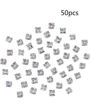 Unique Square Pointed Bottom Rhinestones For Nail Decoration Eye Catching Nail Accessories Square Pointed Bottom Rhinestones White middle - Buy Online on SooperMarket.com