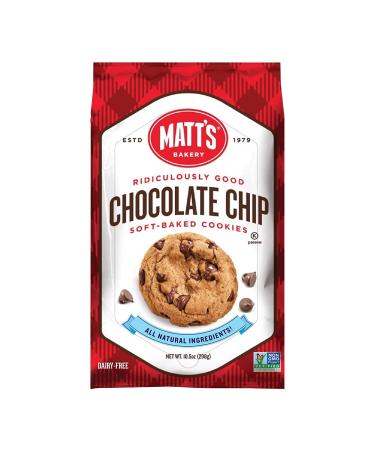 Matt's Bakery | Chocolate Chip Cookies | Soft-Baked, Non-GMO, All-Natural Ingredients; Single Pack of Cookies (10.5oz)