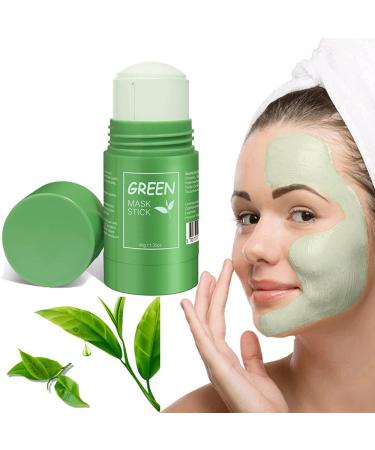 Green Tea Purifying Clay Stick - Green Tea Mask/Cleansing Facial Face Mask Moisturizes Oil Control Deep Clean Pore for All Skin Types Men and Wom