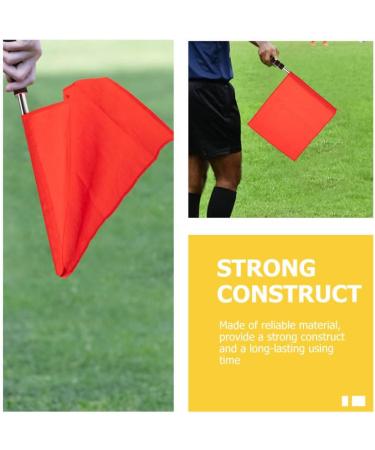 3pcs Stainless Steel Referee Flags Set for Soccer, Volleyball, Football - Red, Green, Yellow | Sports Training & Safety Commander Hand Flags - Buy Online on SooperMarket.com