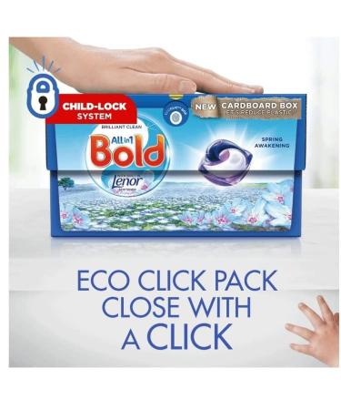 Bold All-in-1 Pods Laundry Washing Capsules 13capsules Built in Lenor Softener Spring Awakening Scent 1Pk + Our Gift for You: Organza Small Bag Spring Awakening 13 count (Pack of 1) - Buy Online on SooperMarket.com