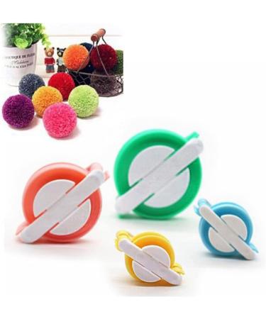 Pompom Maker, EFly 4 Pcs Different Sizes Pom-pom Maker Fluff Ball Weaver Needle Craft DIY Wool Knitting Craft Tool Set for Kids and Adult
