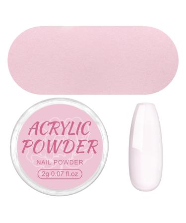 Coscelia Pink Acrylic Powder 2g Professional Acrylic Nail Powder Polymer for 3D French Nail Manicure Extension Nail Carving Beauty Gifts Long-Lasting No Need Nail Lamp Color-ya03-021
