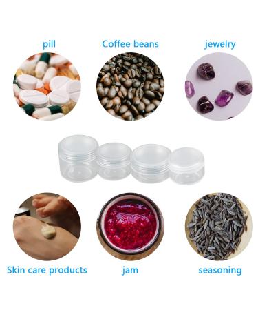 Liujzzi 20-Piece Travel Cosmetic Container Set | Glass Pots with Clear Lids for Creams Samples & Makeup Storage (5g 10g 15g 20g) - Buy Online on SooperMarket.com