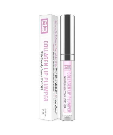 M3 Naturals Collagen Lip Plumper Clinically Proven Natural Lip Enhancer for Fuller Softer Lips Increased Elasticity Reduce Fine Lines Hydrating Plump Gloss Lipstick Primer Pink