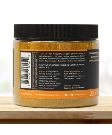 Tur Latte - USDA Organic Golden Milk Powder with Ceylon Cinnamon - 45 Servings 6.34 Oz - Anti-Inflammatory Superfood Mix - Vegan Keto Gluten-Free Unsweetened - Buy Online on SooperMarket.com