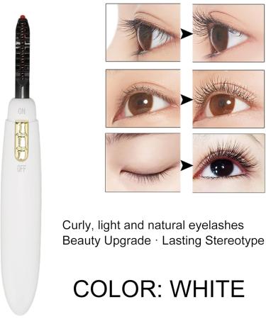 Heated Eyelash Curler Electric Eyelash Curler Heated Eyelash Curler Long Lasting Natural Eyelash Curler for Women Lashes Natural Curls(White) - Buy Online on SooperMarket.com