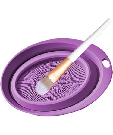Neamou Silicone Makeup Brush Cleaning Mat - Makeup Brush Cleaner Tools | Portable Silicone Cleaning Bowl for Makeup Brushes and Eggs Cosmetic Make up Brush Cleaner for Girls Purple - Buy Online on SooperMarket.com