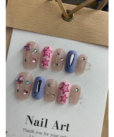 Handmade Wearing Nail Cute Star Gentle Fake Nail Beauty (Color : A Size : S) 1 count (Pack of 1) A - Buy Online on SooperMarket.com