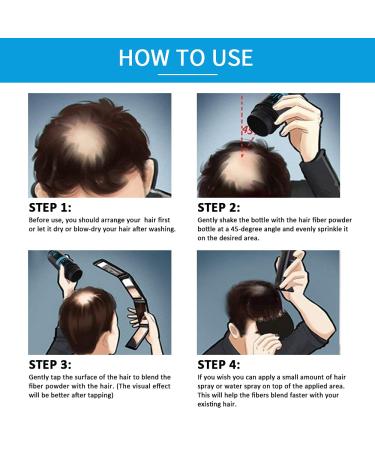 Waterproof Hair Fibers Powder for Thinning Hair & Hair Loss - Dark Brown - Instant Thickening with Spray Applicator for Men & Women - Bald Spots Filler - Undetectable & Long-Lasting Results - Buy Online on SooperMarket.com