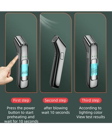 Portable Alcohol Tester with 3 Status Lights - Professional, Accurate, and Hygienic Breathalyzer for Traffic Control - Buy Online on SooperMarket.com