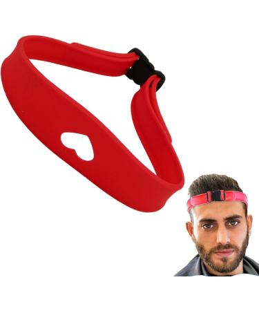 Adjustable Neck Hair Guide Hair Trimming Guide Tool for Cutting | Curved Silicone Hair Styling Tools Haircut Bands for Home Haircuts Red - Buy Online on SooperMarket.com