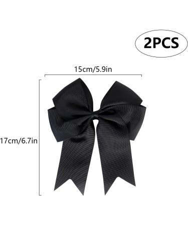 2 Pack 6 inch Bow Hair Clips Large Hair Bow Hair Barrette Clips for Women Girls Black Hair Bows - Buy Online on SooperMarket.com