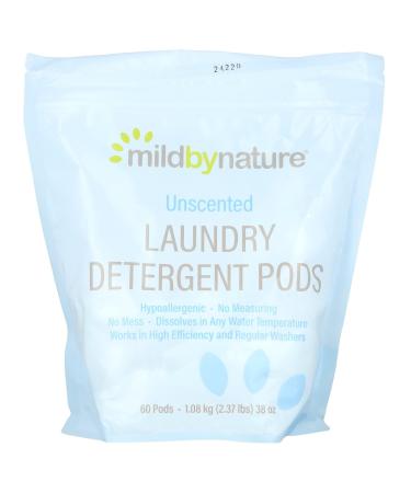 Mild By Nature Laundry Detergent Pods Unscented 60 Loads 2.38 lbs (1 077 g)