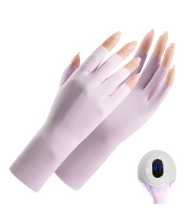 Uv shield gloves nails 1 pair gel manicure gloves anti -uv protection fingerless gloves nail gloves protect hand in front of uv lamp Upf50+ uv protection fingerless gloves for manicures dryer