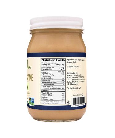 Kevala Organic Tahini 16 oz - Pack of 5 | Pure, Unsalted Sesame Seed Paste - Buy Online on SooperMarket.com