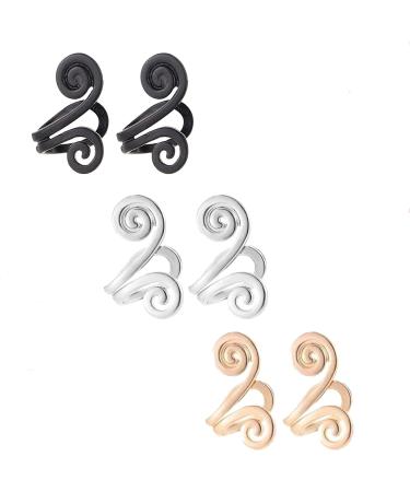 Zunis Acupressure Slimming Earrings Non Piercing Acupressure Earrings for Weight Loss Acupressure Slimming Earrings Ear Cuff Clip for Women Men (Three Pairs)