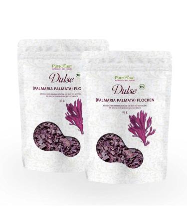Dulse flakes Bio Atlantic Algae (Wild Collection Roh Vegan) Atlantic Lappang Rotalgen - Umami -W rze Veganer Beck Salzzeugset - Organic Raw Wild Atlantic Seaweed Flakes |Pureeraw 50g ( 2x 25g) Dulse 2 Pack standard