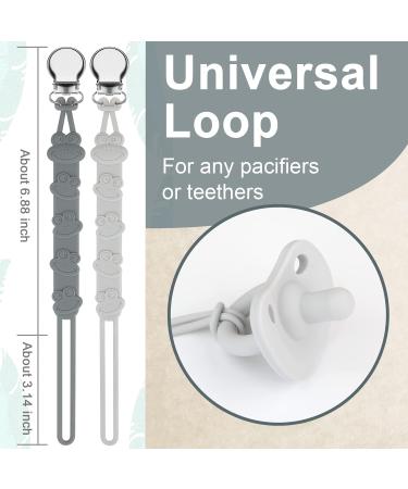 Buy Kowlone Silicone Frog Pacifier Clips for Girls - 2-Pack Gray | Perfect Baby Shower Gift - Buy Online on SooperMarket.com