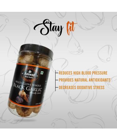 Multiclove Black Garlic 250g (8.8 OZ) - Ready-to-Eat Whole Bulbs by Aaswad Impex - Buy Online on SooperMarket.com