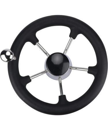 Pebbly Beach 11 Marine Boat Steering Wheel - Stainless Steel 5 Spoke with Knob and Foam Grip - Buy Online on SooperMarket.com