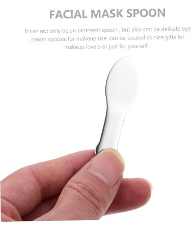 WOFASHPURET Stainless Steel Spoon Facial Cosmetic Spoon Glass Octopus Ornament Anti Wrinkle Eye Cream Mini Spoons Mini Scoops Clay Blenders Facial Cream Spoons Make up Baby Scraper 6.5x2x0.2cm Silver - Buy Online on SooperMarket.com
