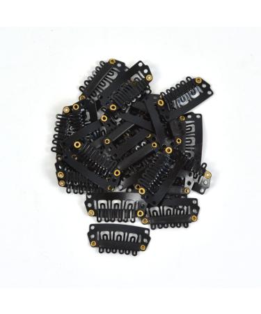 50 U-Shape Metal Snap Wig Clips - 28mm 6-Teeth Combs for Hair Extensions - Black | Durable & Secure | International Shipping - Buy Online on SooperMarket.com