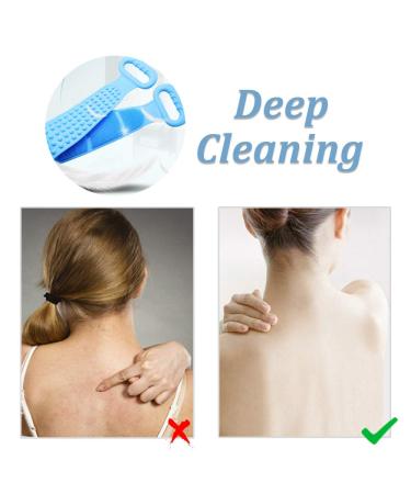Johiux Silicone Bath Body Brush 72cm - Exfoliating & Easy to Clean (Blue) - Buy Online on SooperMarket.com