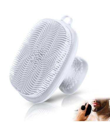 VWMYQ Silicone Facial Cleansing Brush Face Scrubber Soft Handle Deep Cleansing Skin Care for Gentle Exfoliating Removing Blackhead Massaging (white)