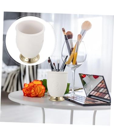 Mikinona Acrylic Organizer Embossed Brush Bucket Blush for Cheeks Pen Pot Brush Holder Brush Storage Cup Cosmetic Makeup Stand - Buy Online on SooperMarket.com