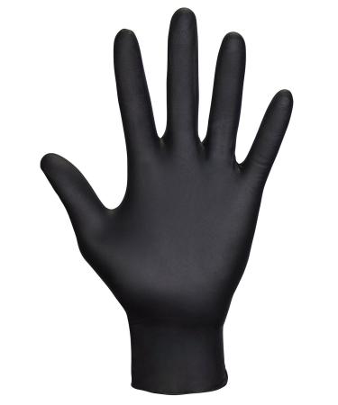 SAS Raven Powder Free Nitrile Disposable Gloves | 7 Mil - Lg | Latex Free Chemical + Puncture Resistant Textured Grip Single Use | for Automotive Industrial Janitorial MRO Food Service