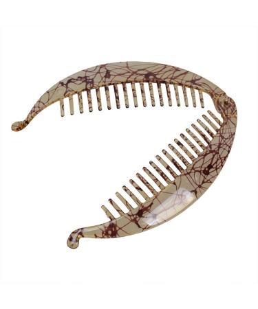 Ancllo Large Banana Hair Clips - Fish Shape Hair Accessories for Women & Girls - 2 Coffee Brown Clips with Rounded Edges - Buy Online on SooperMarket.com