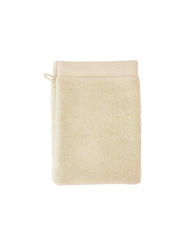 Garnier-Thiebaut  Set of 2  Luxuriously Soft Cotton European Shower/Wash Mitts (Gants De Toilette)  Angora (Soft  Light Beige)  Elea Collection