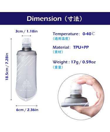 TRIWONDER Soft Flasks 170ml/5.75oz - Pack of 2 | Collapsible Water Bottles for Hydration Pack | Ideal for Running, Hiking, Cycling, Climbing | Grey TPU Folding Flask - Buy Online on SooperMarket.com