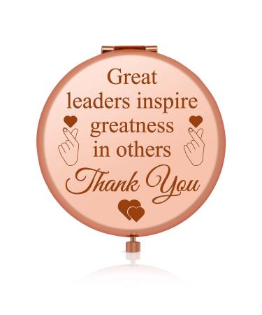 Jielahua Leaders Appreciation Gifts Thank You Gifts for Boss Mentor Rose Gold Compact Mirror Birthday Gifts for Supervisor Leaving Going Away Gifts for Coworker Christmas Retirement Gifts for Manager