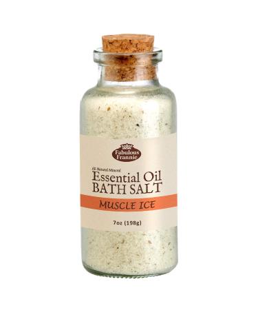 Fabulous Frannie Muscle Ice Therapeuic Mineral Bath Salt - 9oz Made with Pure Essential Oils Cinnamon  Eucalyptus  Rosemary  Clove Bud  Lavender  Sweet Orange and Peppermint