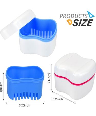 Denture Box Retainer Case Denture Storage Bath Box Denture Holder Box Cleaning Box Lightweight and Portable Cleaning Box with Filter (L Blue) L Blue - Buy Online on SooperMarket.com
