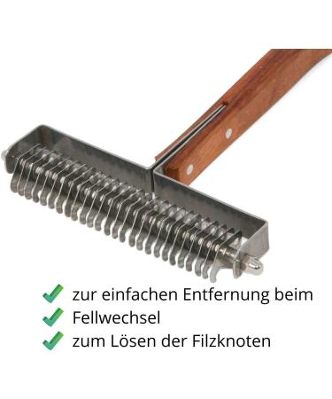 Amesbichler Horse Barn Cleaning Combat - Anti-Tangle Rake & Scratch Remover for Icelandic Horse Care | Durable Metal & String Striegel - Buy Online on SooperMarket.com