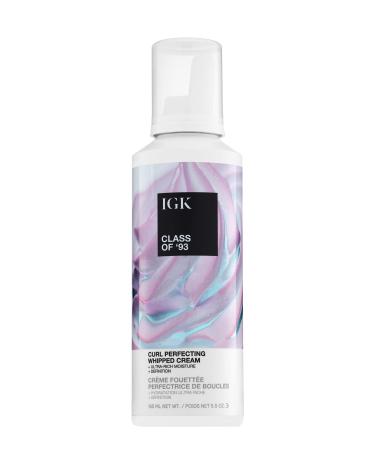 IGK CLASS OF  93 Curl Perfecting Whipped Cream | Moisture + Definition + Softens | Vegan + Cruelty Free | 5.5 Oz