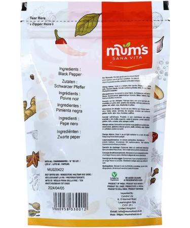 Mum's Premium Black Pepper Whole Peppercorn 150g - High-Quality Spice for Gourmet Cooking - Buy Online on SooperMarket.com