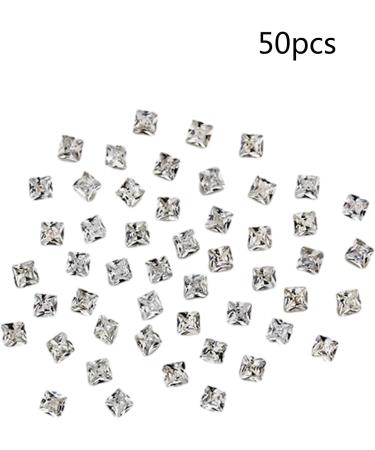 Unique Square Pointed Bottom Rhinestones For Nail Decoration Eye Catching Nail Accessories Square Pointed Bottom Rhinestones White middle - Buy Online on SooperMarket.com
