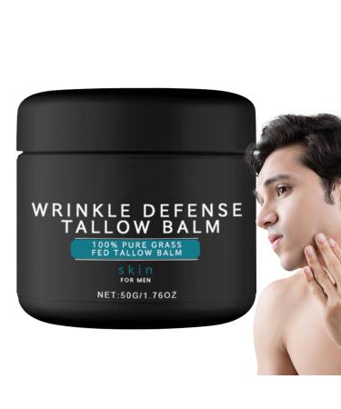 Tallow Face Moisturizer | Wrinkles Defense Tallow Face Wash Tallow Night Serums and Cream | Skin Care Moisturizer for Men Diminish Fine Lines and Wrinkles 50g