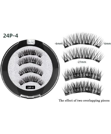 RZJZGZ Magnetic Eyelashes Natural Look Reusable Cat Eye Magnetic Lashes with Applicator Magnetic Eyelashes without Eyeliner Magnetic Lashes Kit No Glue or Eyeliner Needed (24P-4) - Buy Online on SooperMarket.com